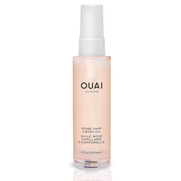 OUAI Rose Body Anti-Frizz Hair + Spray hidratante para la piel para agregar brillo al perfume en toda la piel, formulado con absintio y - 1