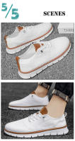 Zapatos de cuero sin cordones para hombre, zapatillas cómodas, informales, a la moda británica, para exteriores - details 5