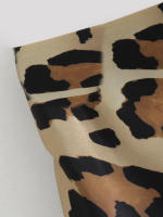 TRAFZA-Falda larga de satén con estampado de leopardo para mujer, faldas Midi de cintura alta, pliegues Vintage, ropa de calle informal, moda de verano - details 6