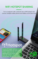 BLUEKAKA Adaptador de tarjeta de red USB 3,0 WIFI de doble banda 2,4G 5Ghz USB inalámbrico adaptador WiFi de 1200Mbps con antena para ordenador portátil de escritorio - details 4
