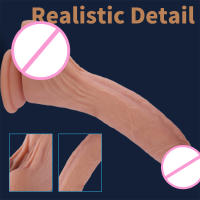 Juguete sexual para mujeres Consolador de silicona realista de 7,2 pulgadas, material seguro para el cuerpo Ventosa fuerte Consolador anal grueso realista ultra suave para hombres Estimulador de punto G con eje curvo y bolas Entrenador de garganta - details 4