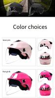 Casco de motocicleta con luces Led para hombre y mujer, accesorio para ciclomotor, Scooter eléctrico, con doble visera, recargable - details 11
