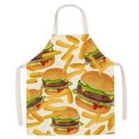 Delantal de Cocina con diseño Gourmet bonito para hombres, hamburguesa, patatas fritas, patrón de Pizza, delantal sin mangas para niños, delantales de Cocina para mujeres, Delantal Cocina - details 0
