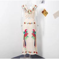 OUWU Conjunto de Top corto estampado para mujer, manga elegante con volantes, cuello cuadrado, sin mangas, Falda plisada de cintura alta, nuevo para 2024 - details 1