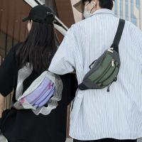 Bolso de pecho para hombre con contraste de Color de retales, riñonera de nailon Y2k para exteriores, bandolera con correa ajustable, bolso deportivo para caminar y montar - details 13