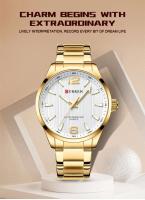 Reloj de cuarzo de negocios de moda simple de acero inoxidable negro dorado Sier de lujo premium CURREN 8434 para hombre - details 1