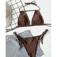 Estilo Bikini Ins Sexy Traje de baño de dos piezas Halter Correa de lazo Spicy Girl Sin espalda Cruzado - details 0