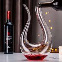 100% sin plomo, diseño en forma de U, aireador, botella y botella de vidrio, accesorios para vino de 1,5 litros - details 1