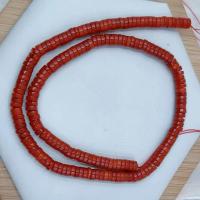 2x5mm pequeña forma escamosa tubo rojo columna Natural mar bambú Coral joyería DIY cuentas espaciadoras sueltas 15" - details 4