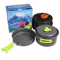 Utensilios de cocina para acampar, juego de sartenes y ollas de fácil transporte para Picnic DS200 para 2 personas - details 1