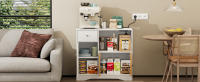 Rcynview Buffet de cocina - marca - muebles con microondas y estante de cajón - marrón - adulto - details 2