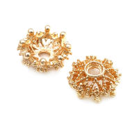 Cuentas de Flor de Latón Dorado 18K Joyería de Alta Calidad para Collar Pulseras - details 6