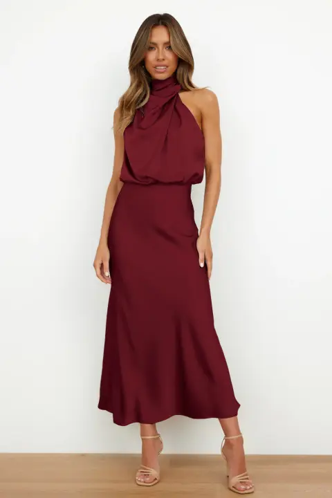 Vestidos De Satén Sin Mangas Para Mujer, Vestidos De Noche - 1
