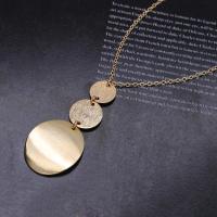 Collar con colgante de disco largo para mujer, cadena de suéter chapada en oro de 18 quilates, joyería de moda - details 4