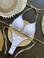 Conjunto de Bikini Halter de Color Sólido RUOTONSEPT Traje de Baño de Estilo Brasileño para Mujeres - details 33