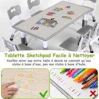 Mesa de Niños Ajustable en Altura Juego de Sillas de 4 Ideal para Jardín de Infantes y Habitación - details 47