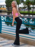 Legging de Cintura Alta Pantalones de Campana con Control de Barriga Estilo Atlético para Mujeres - details 1