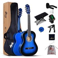 Kit de Iniciación para Guitarra Clásica 4/4 39" con Soporte de Pared con Ganchos, Diapasón, Afinador, Funda, Paño de Pulir 6 Cuerdas de Nylon, Negro - details 20