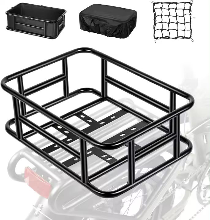 Cesta para bicicleta - Cesta metálica extraíble trasera grande - 1