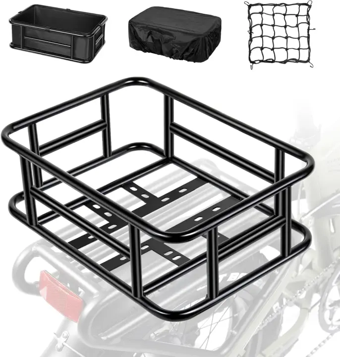 Cesta para bicicleta - Cesta metálica extraíble trasera grande - 1
