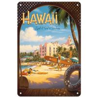 Carteles de hojalata de Metal de paisaje Vintage, decoración de pared para bares, hombre, cueva, cafetería, clubes, Hawaii, Holanda, Santorini, Venizia, Roma - details 1