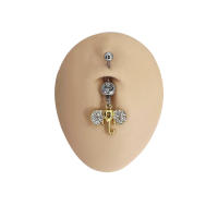 Anillos de Ombligo de acero quirúrgico CZ, Piercing de vientre, Piercing de Ombligo, Ombligo Nombril Joias Ouro, lindo y elegante, 1 pieza - details 2