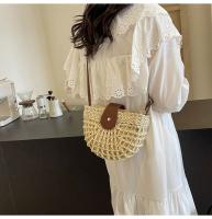 Bolso tejido de paja Retro de verano para mujer, bolso de playa para vacaciones en la playa, bolso de hombro tipo bandolera, bolso tejido para sillín de axila - details 11