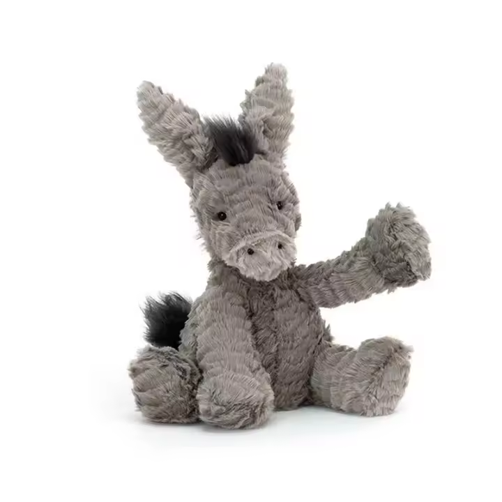 Muñeco de Peluche de Burro gris para bebé, muñeco de felpa suave de 23/40/60CM, regalo de decoración de habitación de cumpleaños infantil - 1
