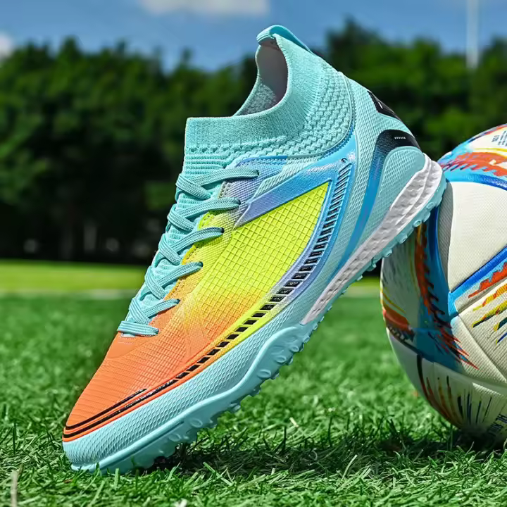 Zapatos de fútbol para hombre TF/FG, botas de fútbol de tobillo alto, zapatos deportivos al aire libre para niños y mujeres, zapatillas deportivas de entrenamiento Multicolor - 1