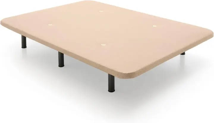 Base Tapizada Reforzada 3D con Estructura Extra Firme, Barras de Refuerzo Internas y 6 Patas Metálicas Roscadas de 26 cms, Medidas 150x190 cm, Color Negro - 1