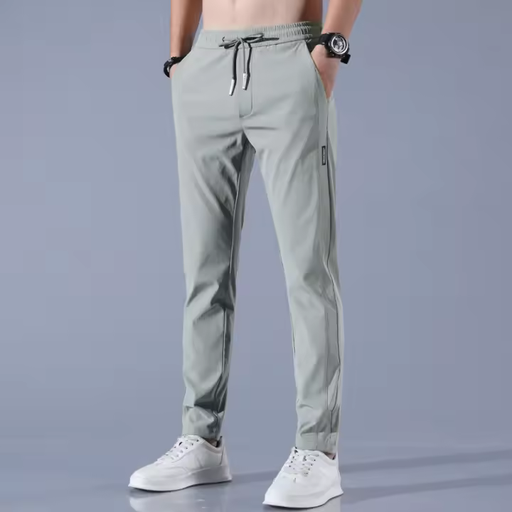 Pantalones casuales de seda para hombre, pantalones de verano. - 1