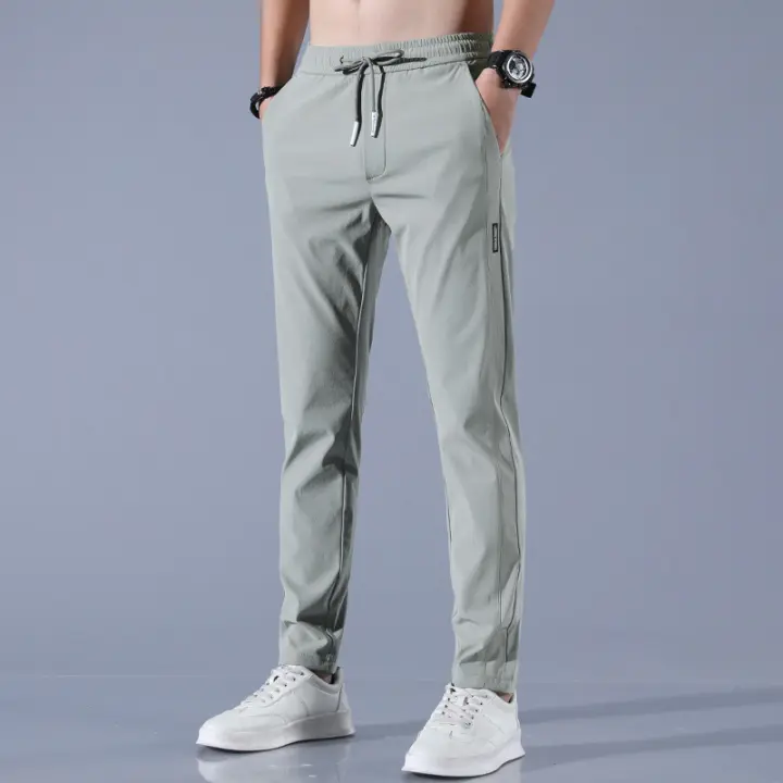Pantalones casuales de seda para hombre, pantalones de verano. - 1
