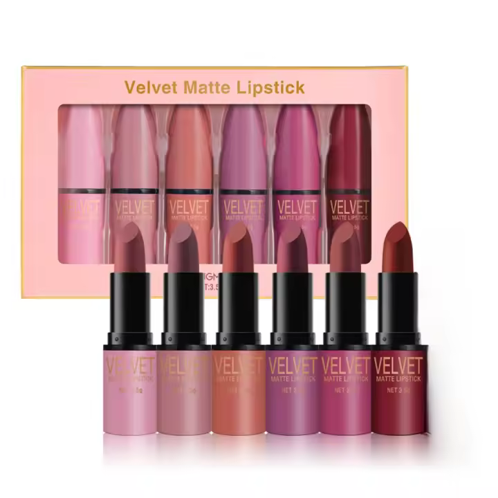 Juego de pintalabios color Bullet, Set de regalo de 6 barras de labios mate - 1