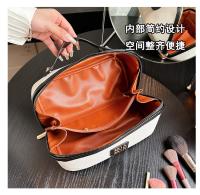 Bolsa con cierre de lona de gran capacidad para cosméticos, estuche organizador de maquillaje portátil para mujer, artículos de tocador de almacenamiento de viaje - details 3