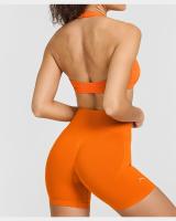 Sujetador deportivo de cuello halter estilo europeo y americano para mujeres, sensación de verano sin cubierta con almohadillas para el pecho, top ajustado para entrenamiento físico y yoga - details 9