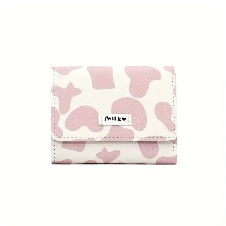 Cartera clásica de vaca de tres pliegues con botones A presión y bolsillo seguro con cremallera, accesorio duradero y elegante para fashionistas - 1