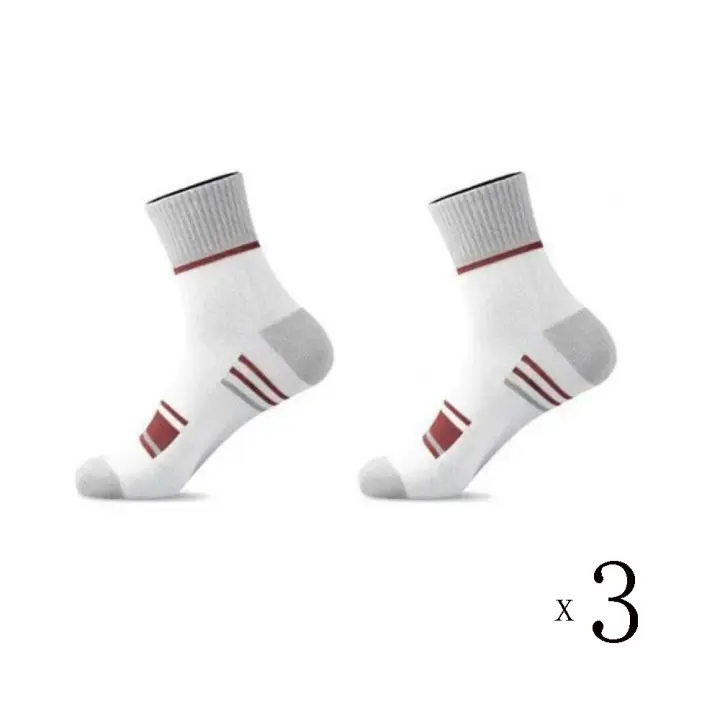 Calcetines deportivos de algodón puro para hombre, medias antideslizantes de poliéster, antiolor, cómodos, 3 pares - 1