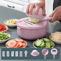 Rebanador de Mandolina Cortador de Frutas y Verduras Picador Rallador Accesorios de Cocina 9pcs - details 0