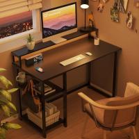 Escritorio de Ordenador con Soporte de Monitor Escritorio de Oficina con Estantes de Almacenamiento Ajustables Pequeño Escritorio Reversible para el Estudio Beige - details 35