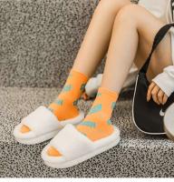 Zapatillas de algodón de invierno para hombre y mujer, bonito diseño de felpa con estilo de piel, calidez antideslizante para el hogar - details 11