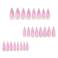 Uñas postizas rosas con chip de fijación de purpurina a prueba de manchas para actuaciones en escenario Nail Art Beauty - details 3