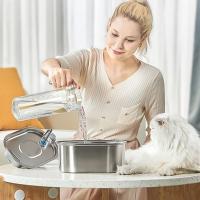Fuente de agua para Gato inteligente de 3,2 L, dispensador automático de agua para mascotas de bajo ruido, bebedero de agua ovalado de gran capacidad para vacaciones - details 3