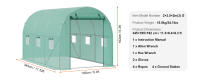 SucceBuy Invernadero con túnel para caminar, túnel para invernadero con casa de aro, casa caliente para plantas con marco de acero galvanizado, cubierta de PE verde - details 5