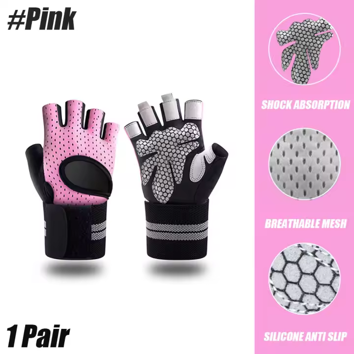 Tcare Guantes de Entrenamiento Soporte de Muñeca con Correa Antideslizantes con Palma Acolchada - 1