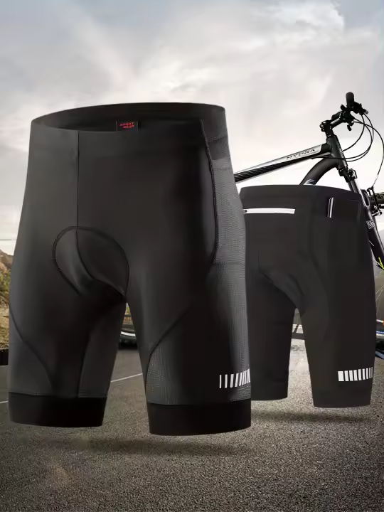 Pantalones cortos de ciclismo acolchados para hombre, informales, elásticos y transpirables con cintura elástica con letras para bicicleta de montaña al aire libre en verano - 1