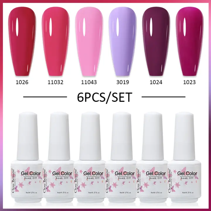 Esmalte de Uñas Clou Beaute 6pcs Set de Polish UV Gel Colores Neón Semi Permanente Art de Uñas 180 Colores para Elijar Hecho en China - 1