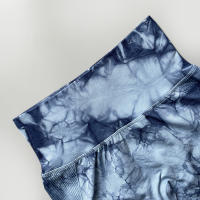Pantalones cortos de yoga con tie dye para mujer FKAFIT leggings deportivos sin costuras con elevación de cadera material de nylon para actividades al aire libre - details 2
