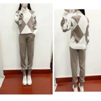 Conjunto de 2 Piezas de Punto para Mujer Jersey Grueso Informal Musulmán, Top y Pantalón de Punto - details 10