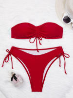 Bikini corto de cintura alta para mujer, traje de baño, ropa de playa - details 8