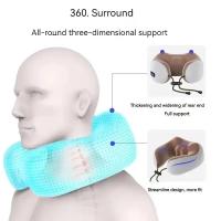Almohada eléctrica de masaje para el cuello, almohada en forma de U, se adapta al cuello, calefacción ajustable para masajear y relajarse, algodón con memoria duradera - details 2